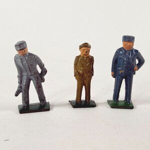 Vintage 1930s Grey Iron 3 Train Traveler Toy Figures